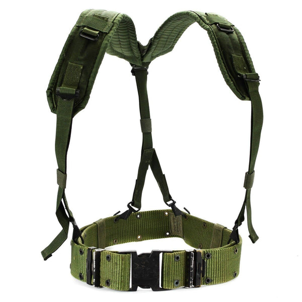 Original U.S. Army Webbing System Web Suspenders Belt LC-2 Military Pistol Green