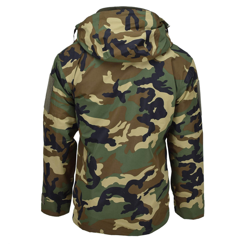 Mil-tec militär stil gen II fodrad vinterjacka skogskamo mjuk skal parka