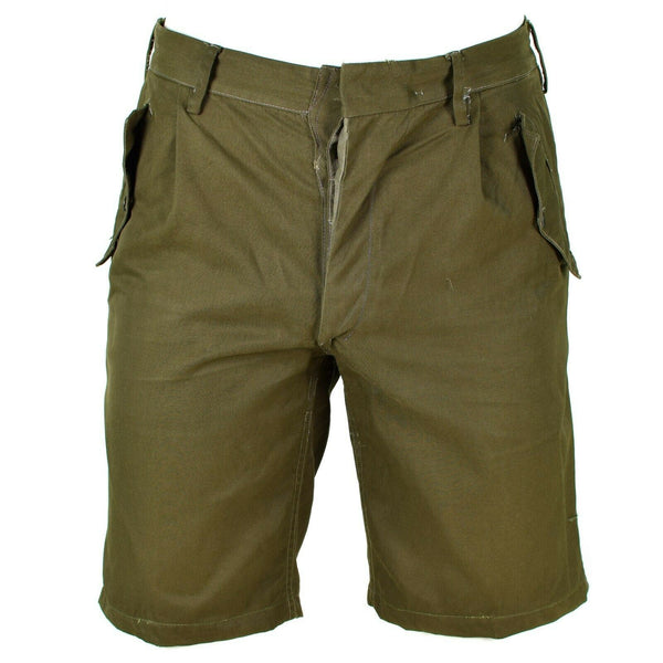 Äkta italienska arméshorts oliv chino militär fält Bermuda vintage bdu