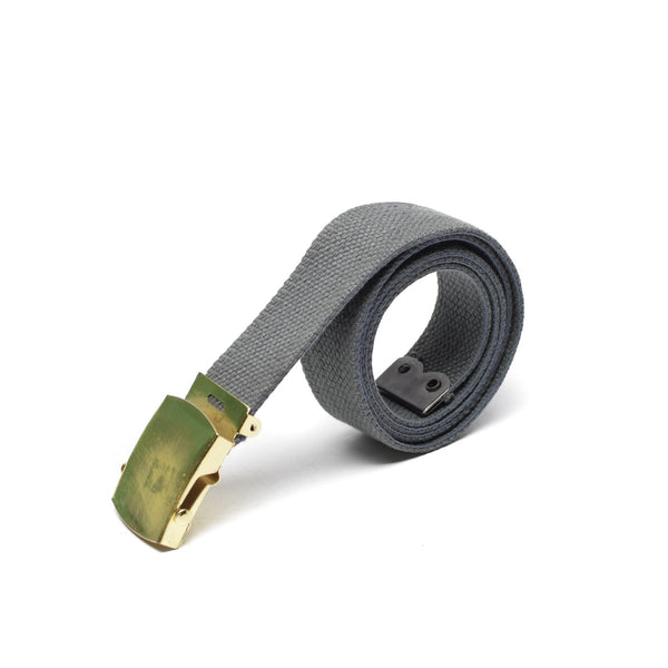 Canvas Army Military Casual Grey Belt med guldspänne unisex militäröverskott