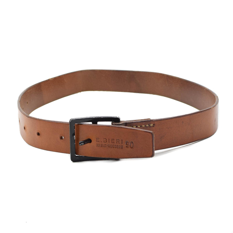 Original Swiss Army Pants Belt Casual Classic Leather Brown Military Surplus New