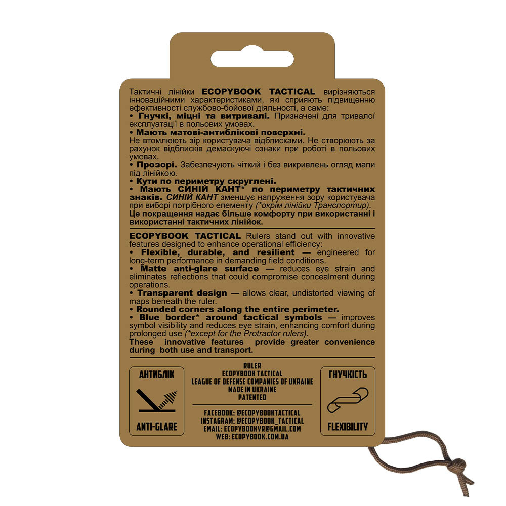 Ecopybook Tactical TS+M A6 NATO Map Linjal Set Flexibel Polymer Blå kant