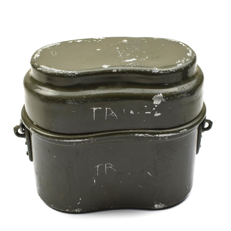 Äkta ungerska arméns mess kit. Aluminium Military Bowler Pot 2st Set