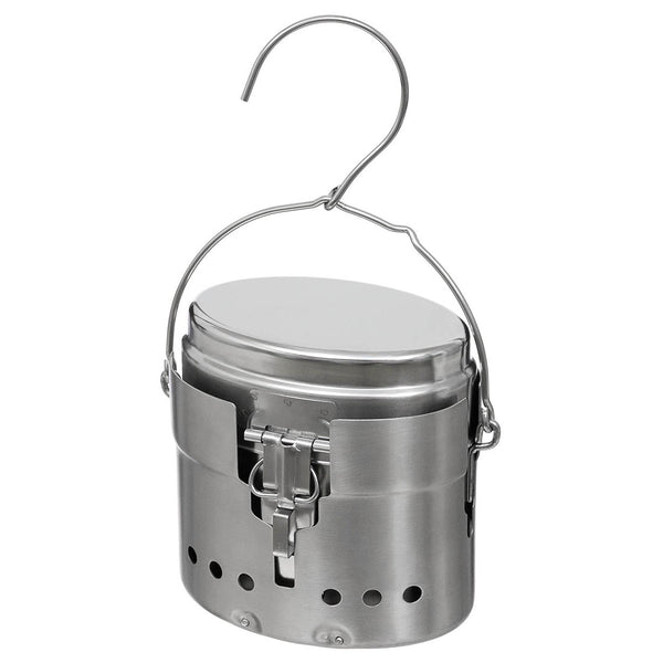 MFH Swedish Army Trangia Mess Kit Repro M40 Rostfritt stål 1.5L campingbrännare