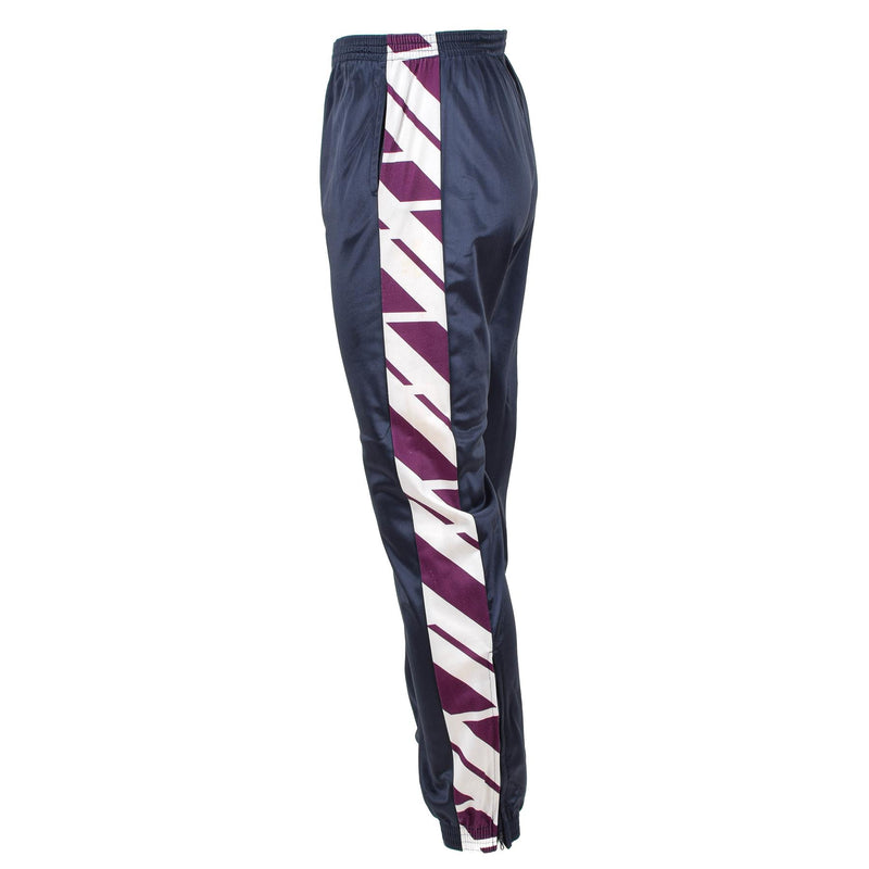 Original franska militärskola Sweatpants Sportbyxor randiga kör vandring