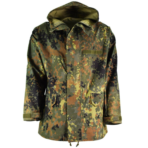 Original German Army Field Jacket Goretex Flecktarn Waterproof Rain Parka Ny