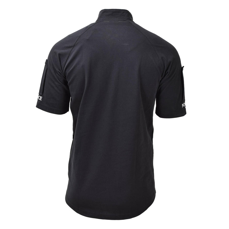 Original British Army Police Tactical T-shirts Kort ärm Zipping Black New