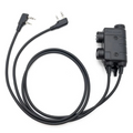 Earmor Dual PTT Adapter Kenwood Baofeng 2 Pin Wired Tactical Headset Svart