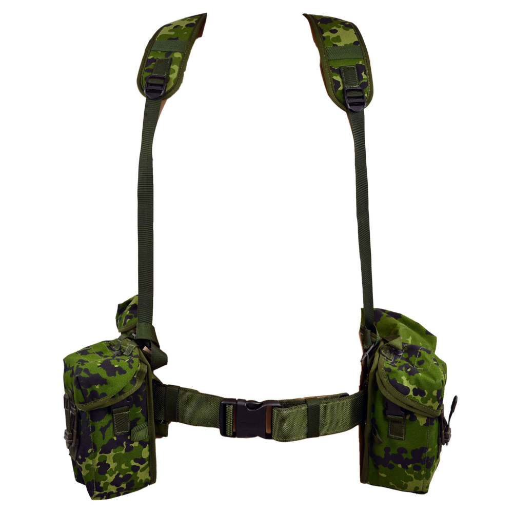 Original dansk militär M/96 CQC Webbing Set 6 delar justerbar M84 Camo