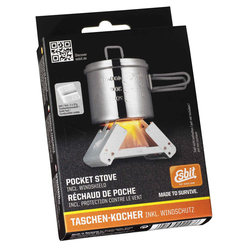 Ebit Cooking Stove Bushcraft Small Foldble Camp Cooker Pocket 2x27g fast bränsle