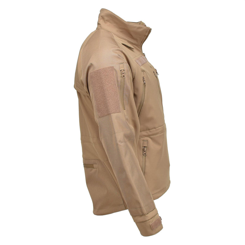 Mil-tec vindtät vandringsjacka Soft Shell Stormproof Zips Fleece Liner Coyote