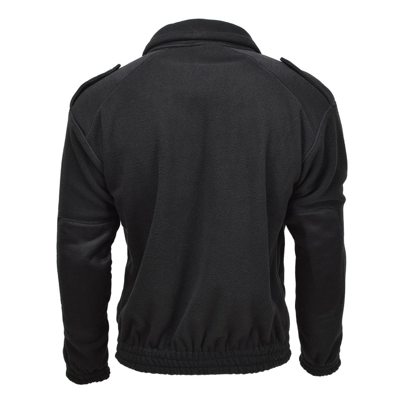 Mil-tec armé stil fleece pullover kall väderjacka sportkläder tröja svart