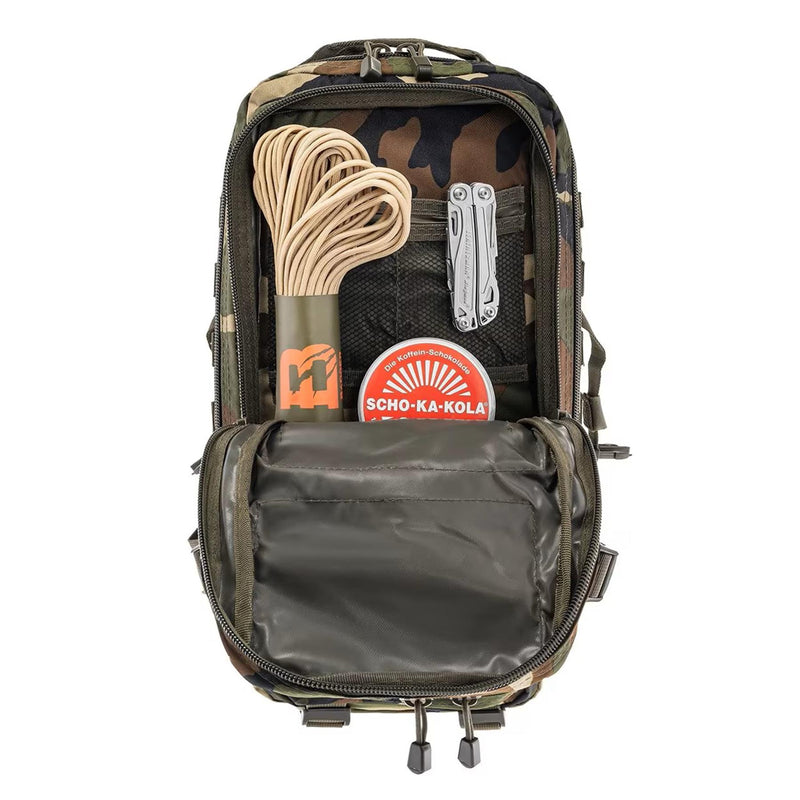 Mil-Tec U.S. Assault Tactical Ryggsäck 20 liter vandrande vandring Woodland Daypack