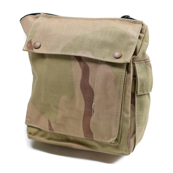 Äkta holländska armégasmaskpåse militäröverskott öken camo axelpåse ny