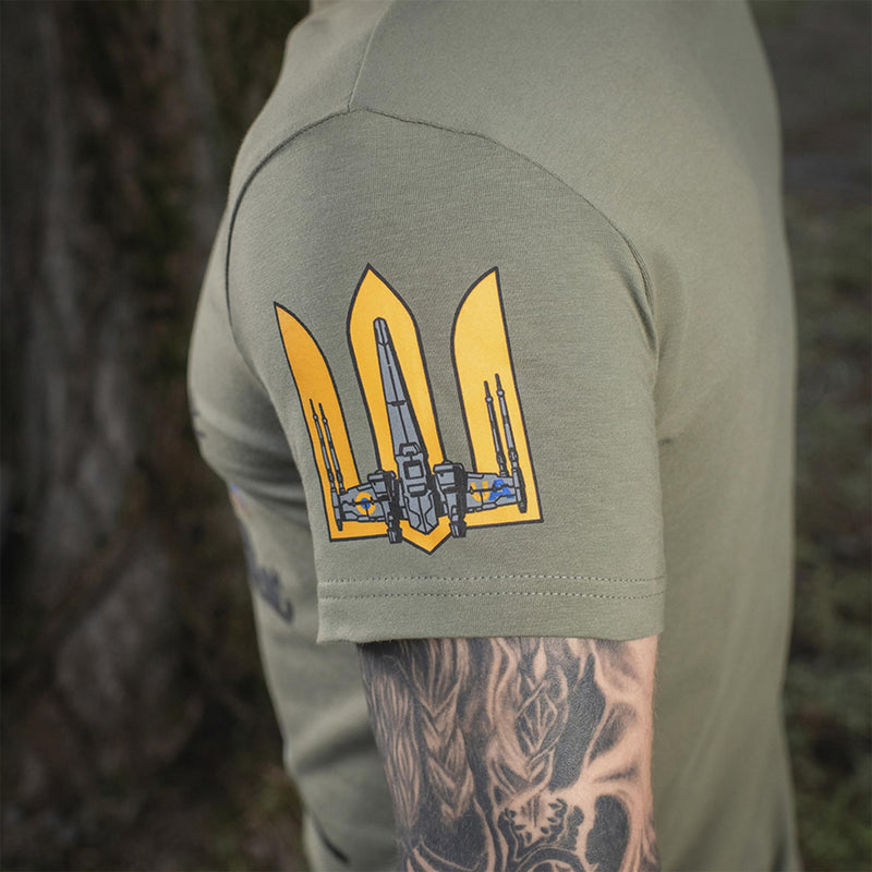 M-tac militär stil klassisk t-shirt kort ärm underkläder ukrainsk flagga oliv
