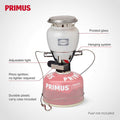 Primus EasyLight Gaslykta 490 Lumens Camping Vandring Utomhusglasljus