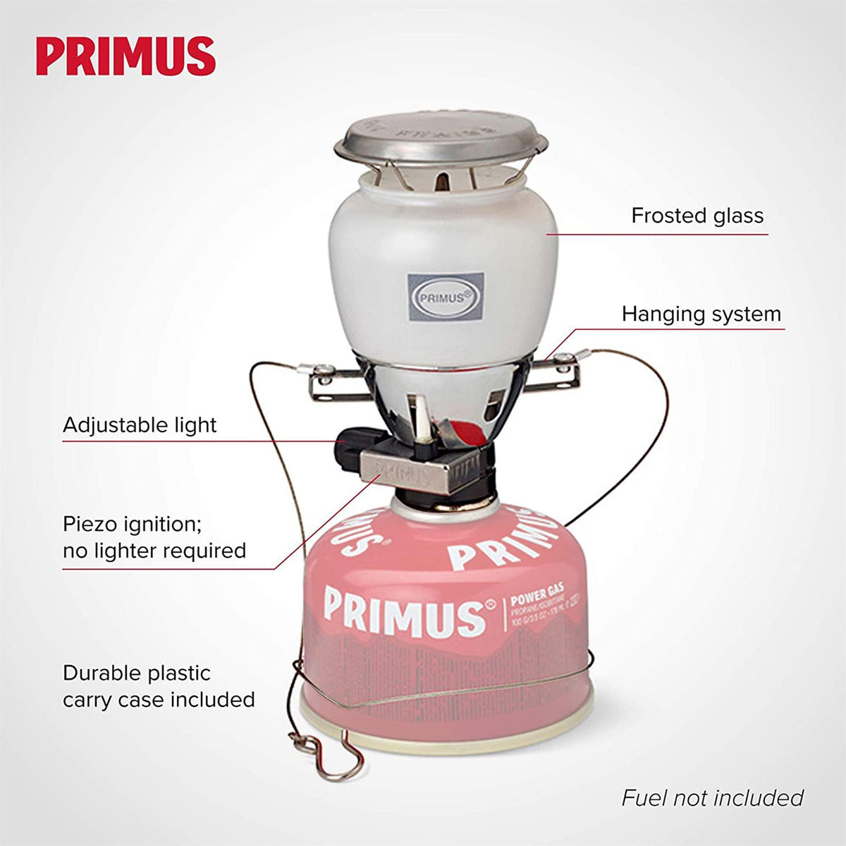 Primus EasyLight Gaslykta 490 Lumens Camping Vandring Utomhusglasljus