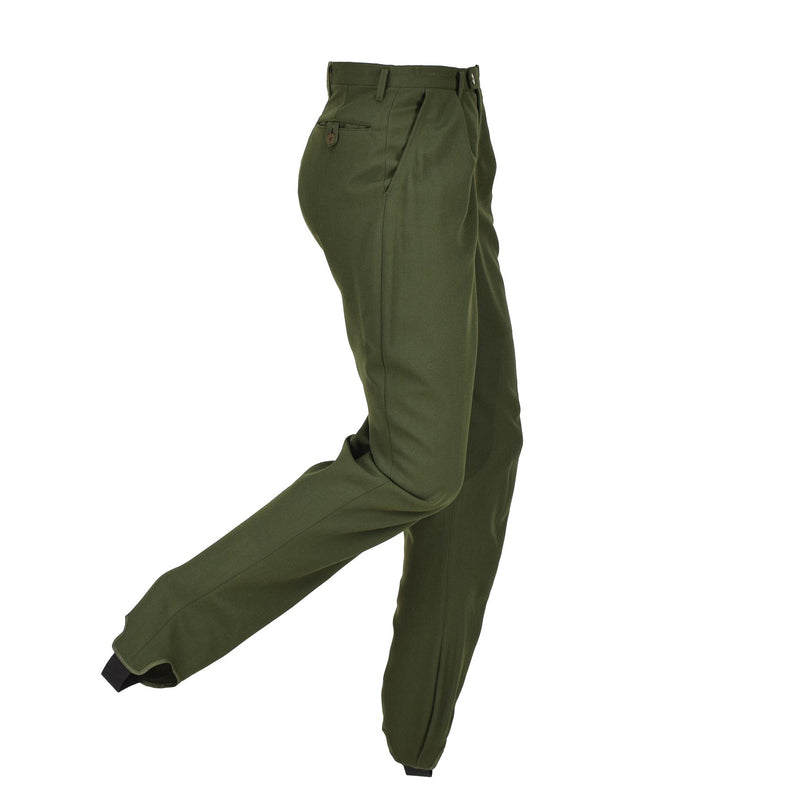 Original svenska militära formella byxor Grön veckad front stigbyxor nya