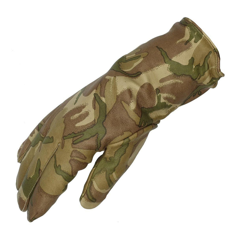 Äkta brittiska MK II Combat Leather Gloves MTP Camouflage Warm -fodrade handskar
