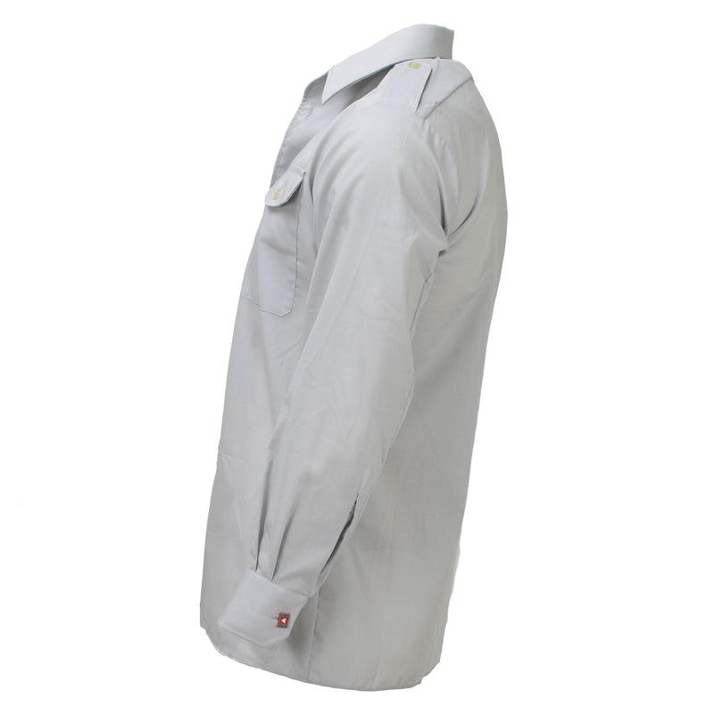 Original Österrikiska arméklassiska skjortor Gray Long Sleeve Lightweight Uniform New