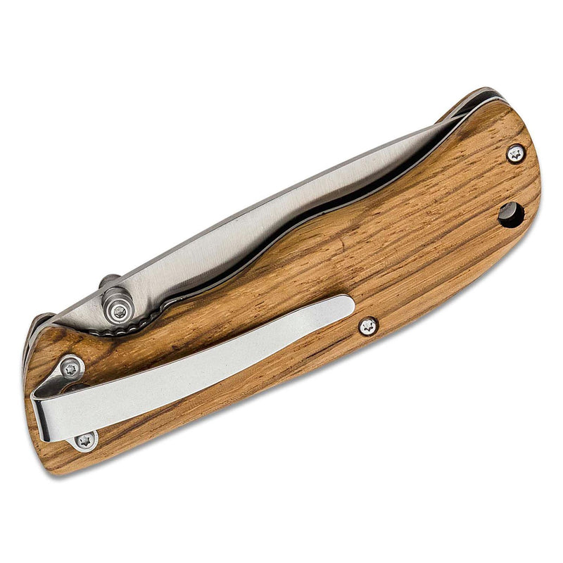BOKER Backpacker pocket knife uncoated stainless steel wood handle