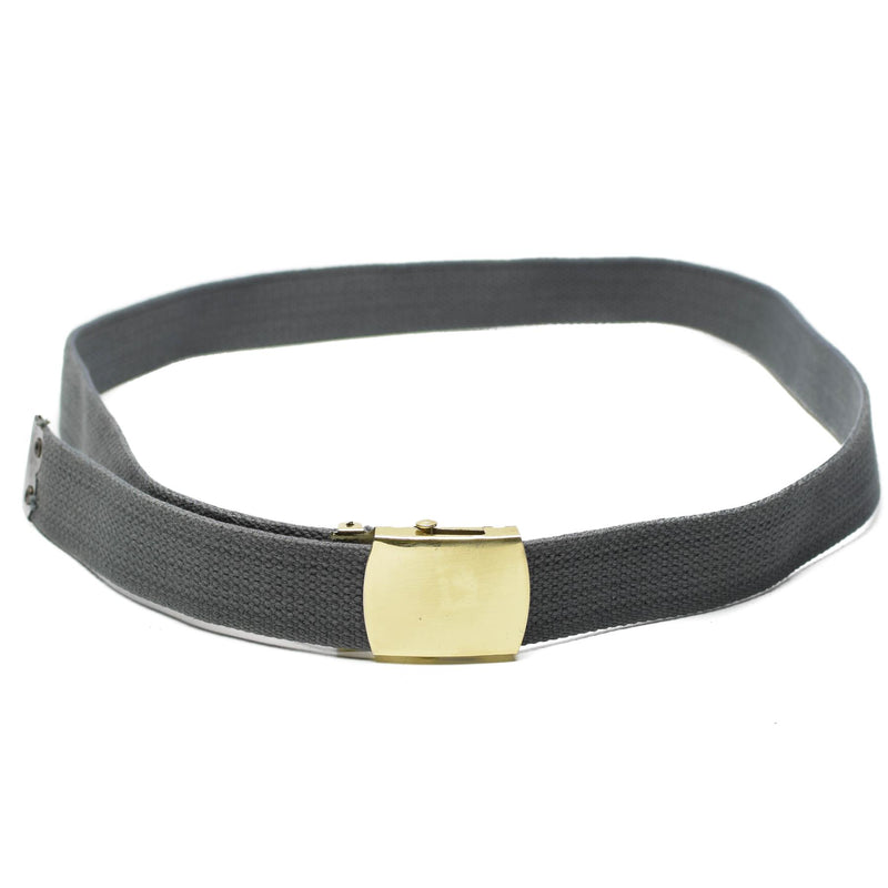 Canvas Army Military Casual Grey Belt med guldspänne unisex militäröverskott