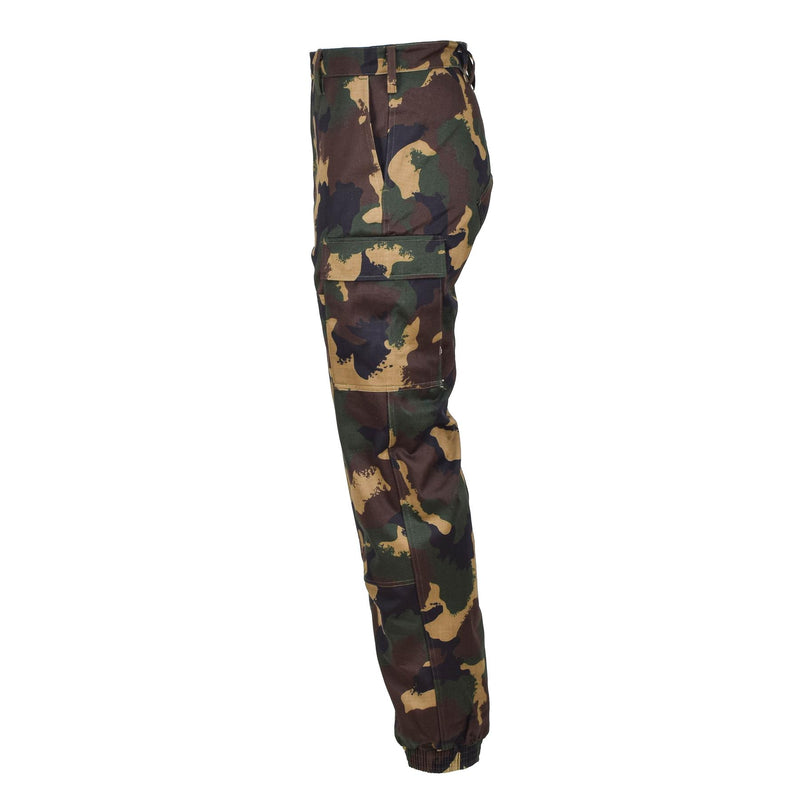 Äkta ungerska militärfält trupper byxor M1990 Woodland Camo förstärkt ny