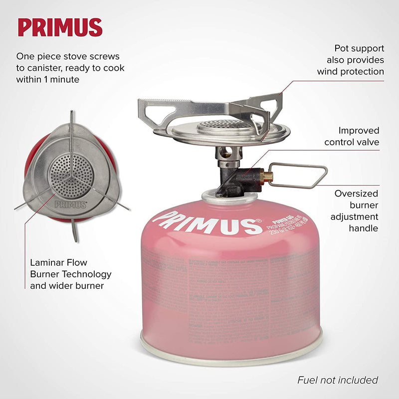 Primus Essential Trail spis Kompakt camping matlagning butan flytande gasbrännare