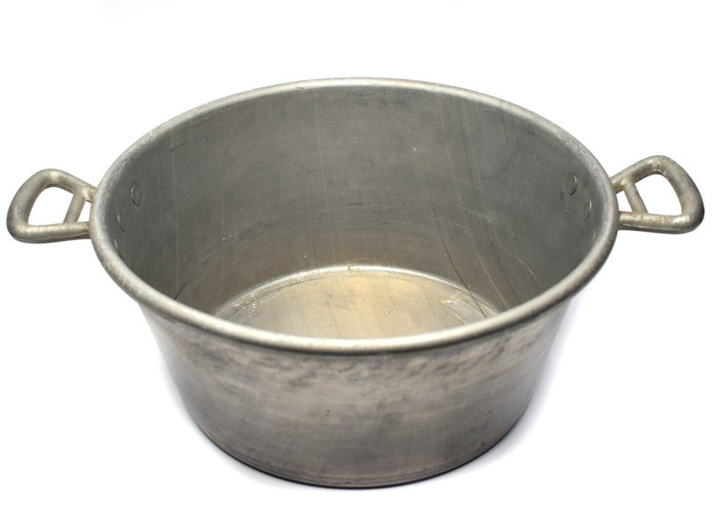 Original fransk armé stor matlagningspott. Aluminium militär mess tennpanna