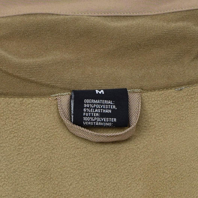 Mil-tec vindtät vandringsjacka Soft Shell Stormproof Zips Fleece Liner Coyote