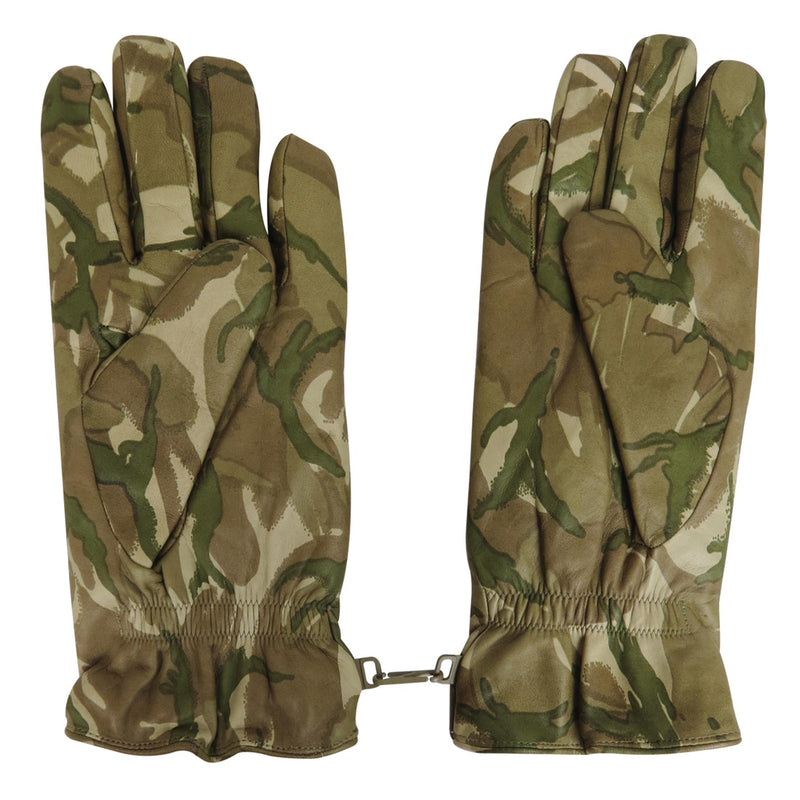 Äkta brittiska MK II Combat Leather Gloves MTP Camouflage Warm -fodrade handskar