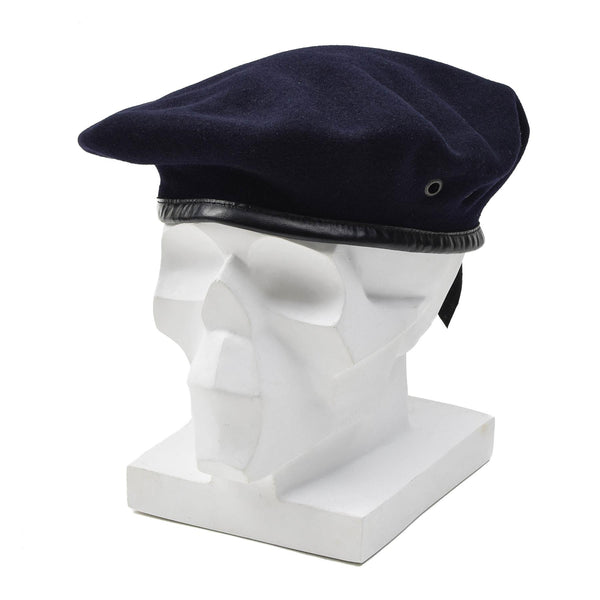 Original French Army Dark Blue Wool Beret Command Lightweight Cap Vintage New