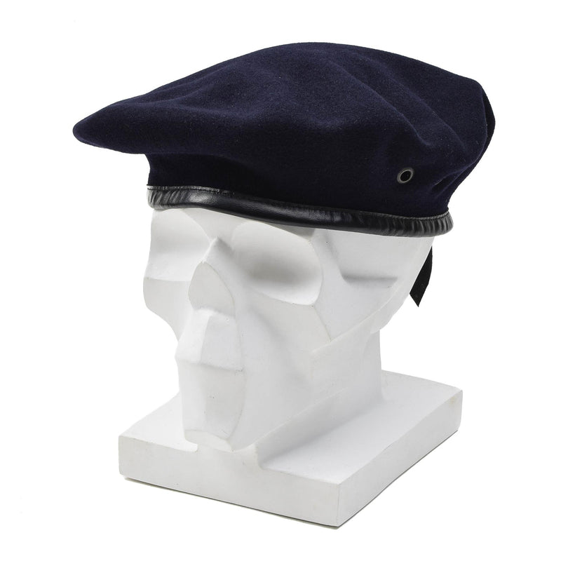 Original French Army Dark Blue Wool Beret Command Lightweight Cap Vintage New