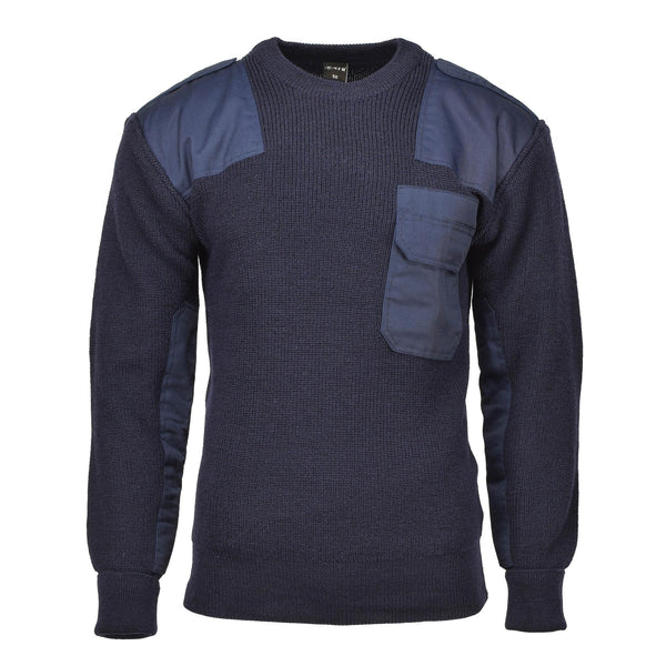MFH Brand German Army Style Pullover Commando Jumper Bortable Blue tröja Ny