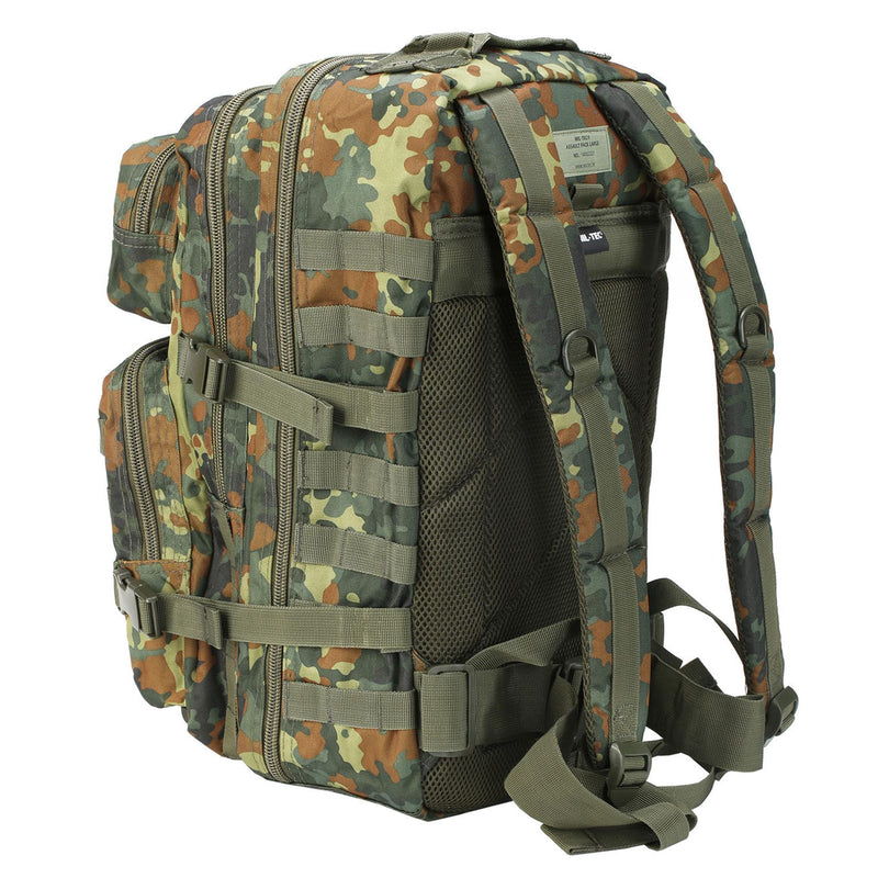 Mil-Tec U.S. Assault Trekking Ruckssack Stor 36L ryggsäck Flecktarn Daypack Väska