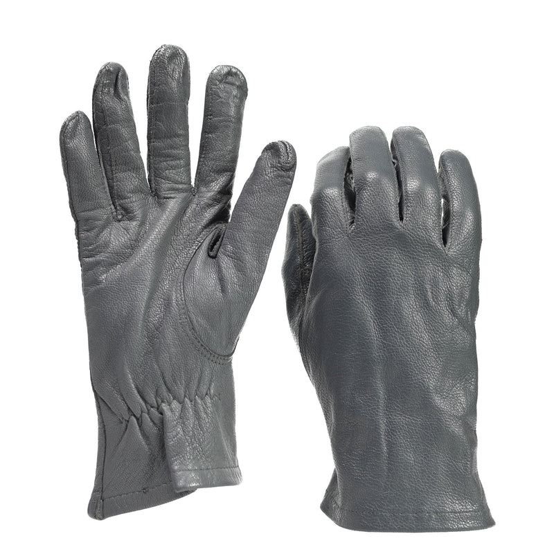 Original Tyskland Army Leather Gloves Grey Tactical Military Surplus Issue