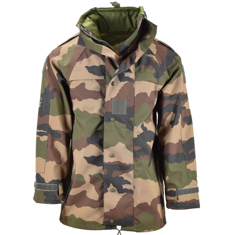 Äkine French Army Waterproof Trilaminate Jacket Camo Goretex Hooded Rain Parka