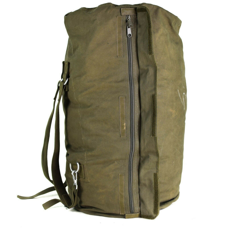 Äkta tyska arméhavsäcken Duffel Bag W axelremmar Stor olivryggsäck