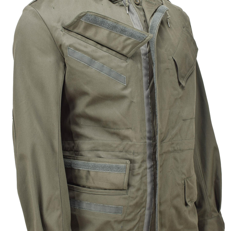 Äkta belgiska militärjacka olivfält trupper bdu hooded parka vintage ny