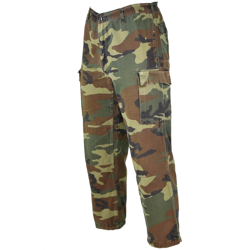 Äkta italienska armébyxor Nato Combat Cotton Woodland Camouflage Field Trousers