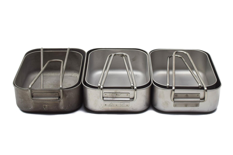 Original Military Issue Mess Tins rostfritt stål camping utomhus bordsartiklar