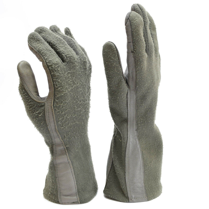 Äkta US Army Combat Gloves Leather Aramid Fiber Air Force Military Nomex od