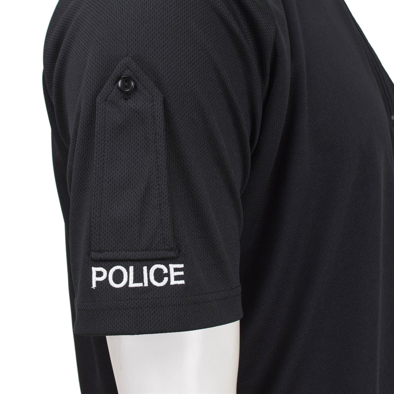 Äkta brittisk funktionell polis t-shirt andningsbara aktivkläder svart skjorta ny
