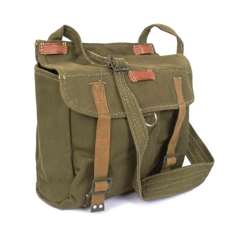 Äkta rumänska armébrödpåse militäröverskott olivduk Haversack överskott