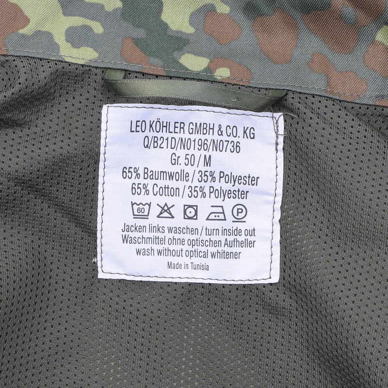 Leo Kohler Military Combat Tactical Jacket Lättvikt Field Flecktarn Camo