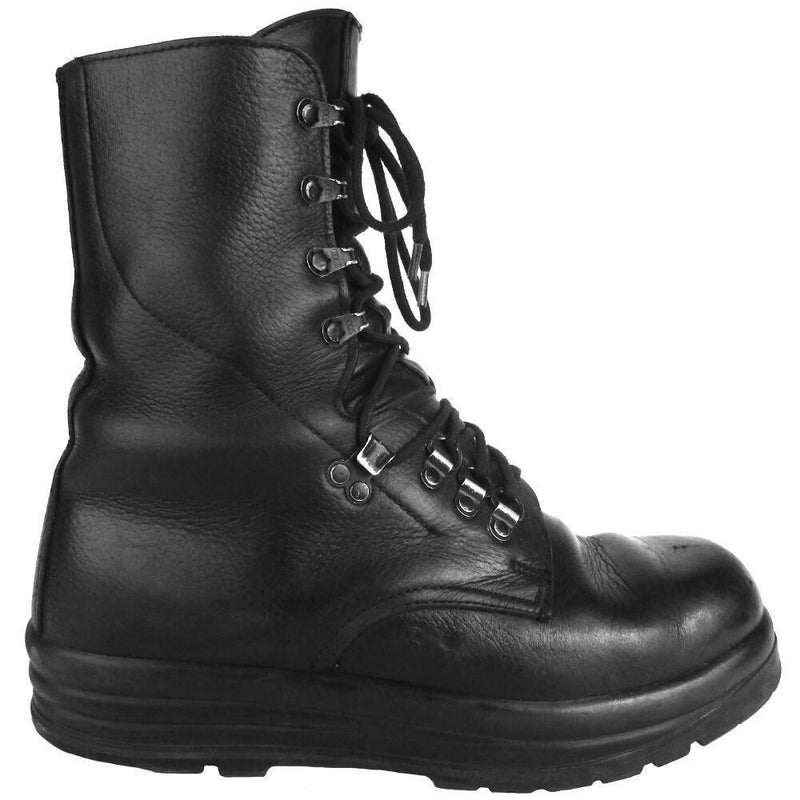 Original Swiss Army KS90 Field Troop Boots Black Leather Military Footwear Issue