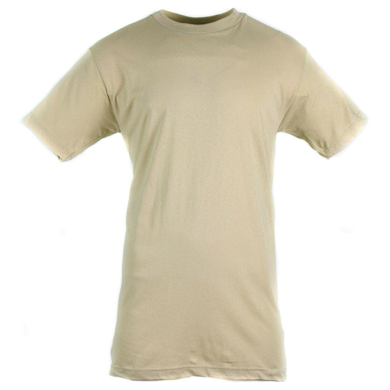 Äkta US Army T-shirt khaki kammad bomullsskjorta korta ärmar militär ny
