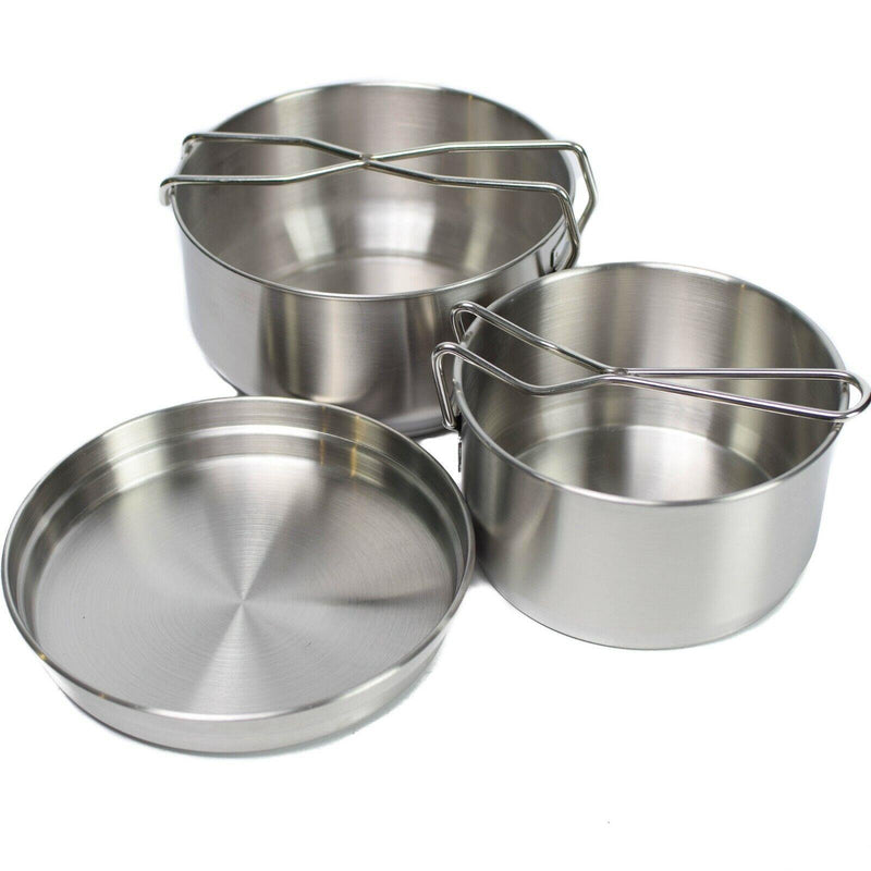 Tjeckiska armé Bushcraft Camping Cooker Militär rostfritt mess kit köksredskap 3 delar