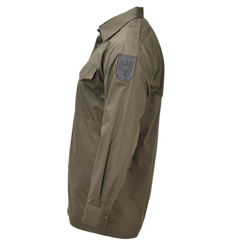Original Österrikiska militärsvapen Forces Olive Shirts Field Classic Service New