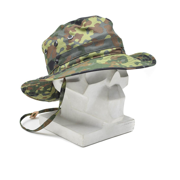 Original German Army Flecktarn Boonie Hat Camping Hunting Outdoor Summer Cap Ny